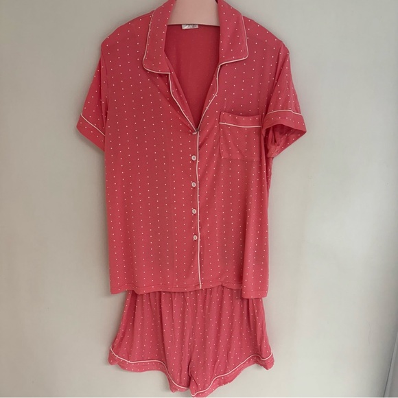 JOYARZA Charming Pink Polka Dot Women's Pajama Set NWOT - Picture 4 of 8